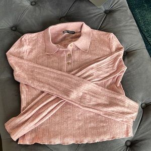 Zara cropped shirt